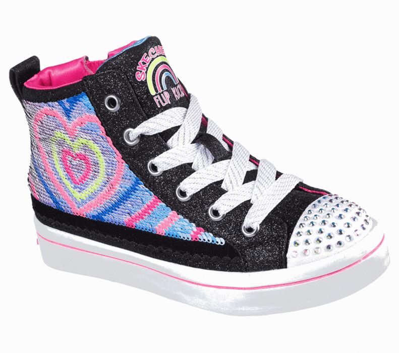Skechers Flickor Svarta/Olika Färger Sneakers - Flip Kicks: Twi-Lights 2.0 - Heartbeatz - Sverige (N
